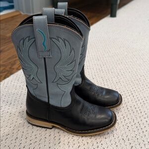 Kids Black and Gray Cowboy Boots- Toddler size 10!
